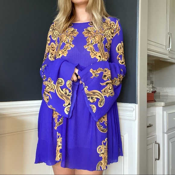 Free People blue patterned dress - Picture 2 of 4